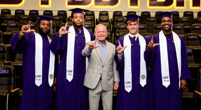 LSU graduated four starters on Friday (Photo: LSU Football)